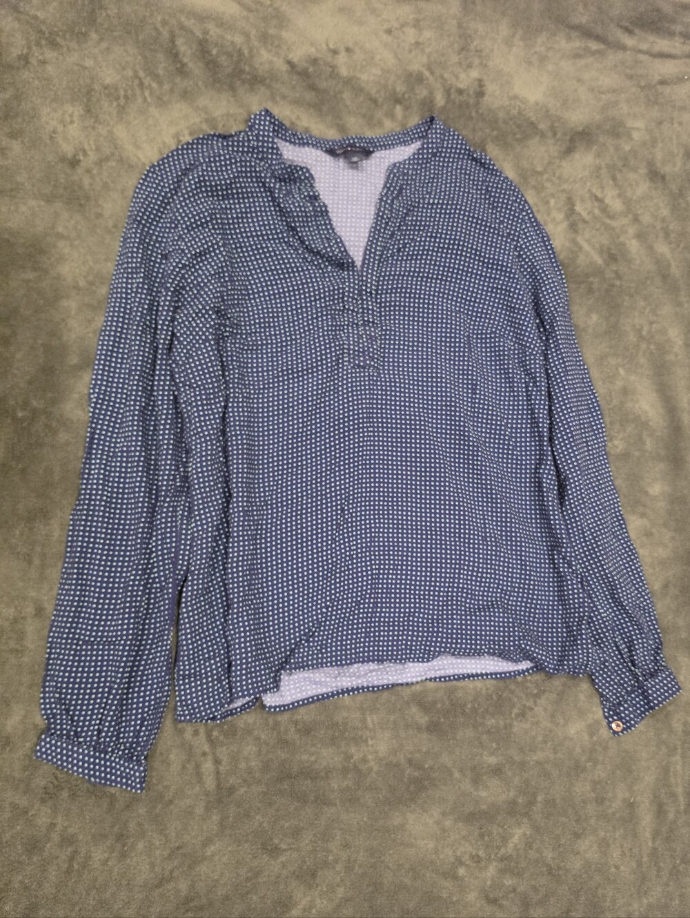 Tommy Hilfiger Navy Top with Mint Polka Dots